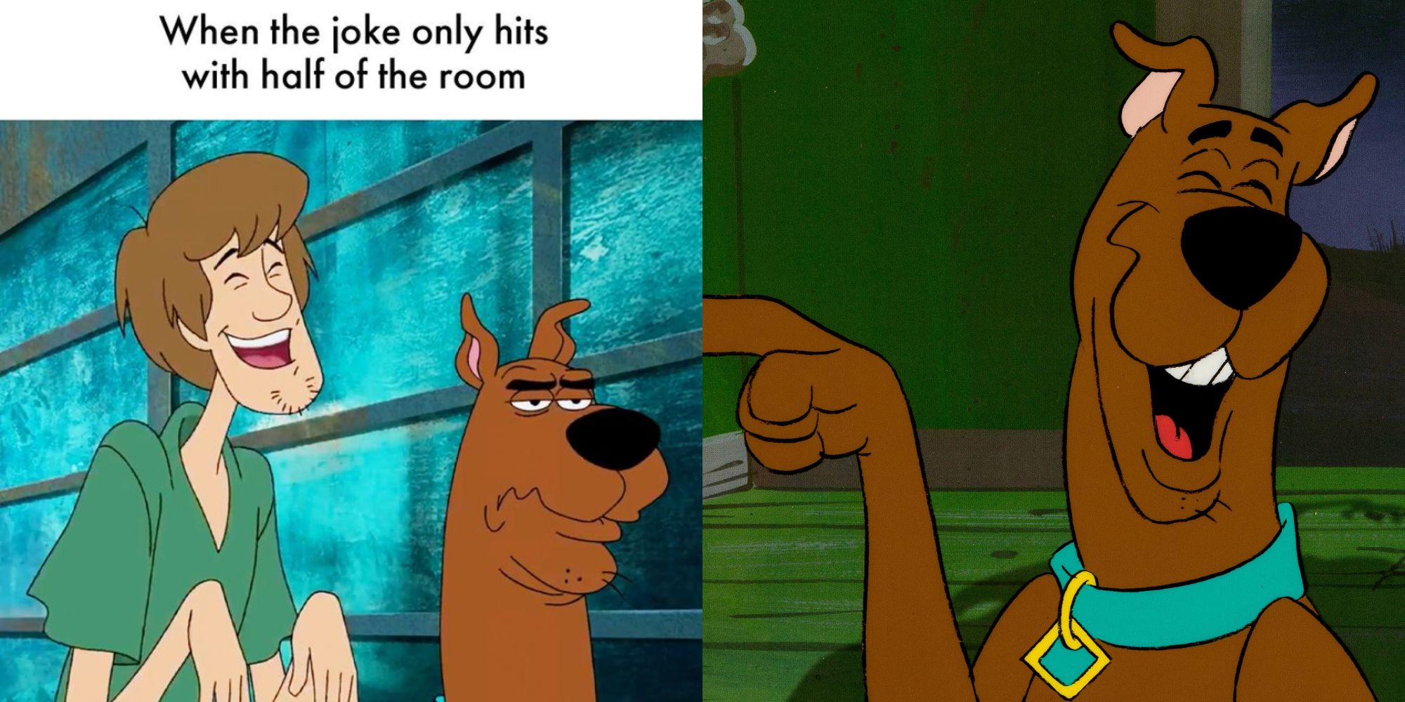 A Scooby Doo meme and an image of the character laughing