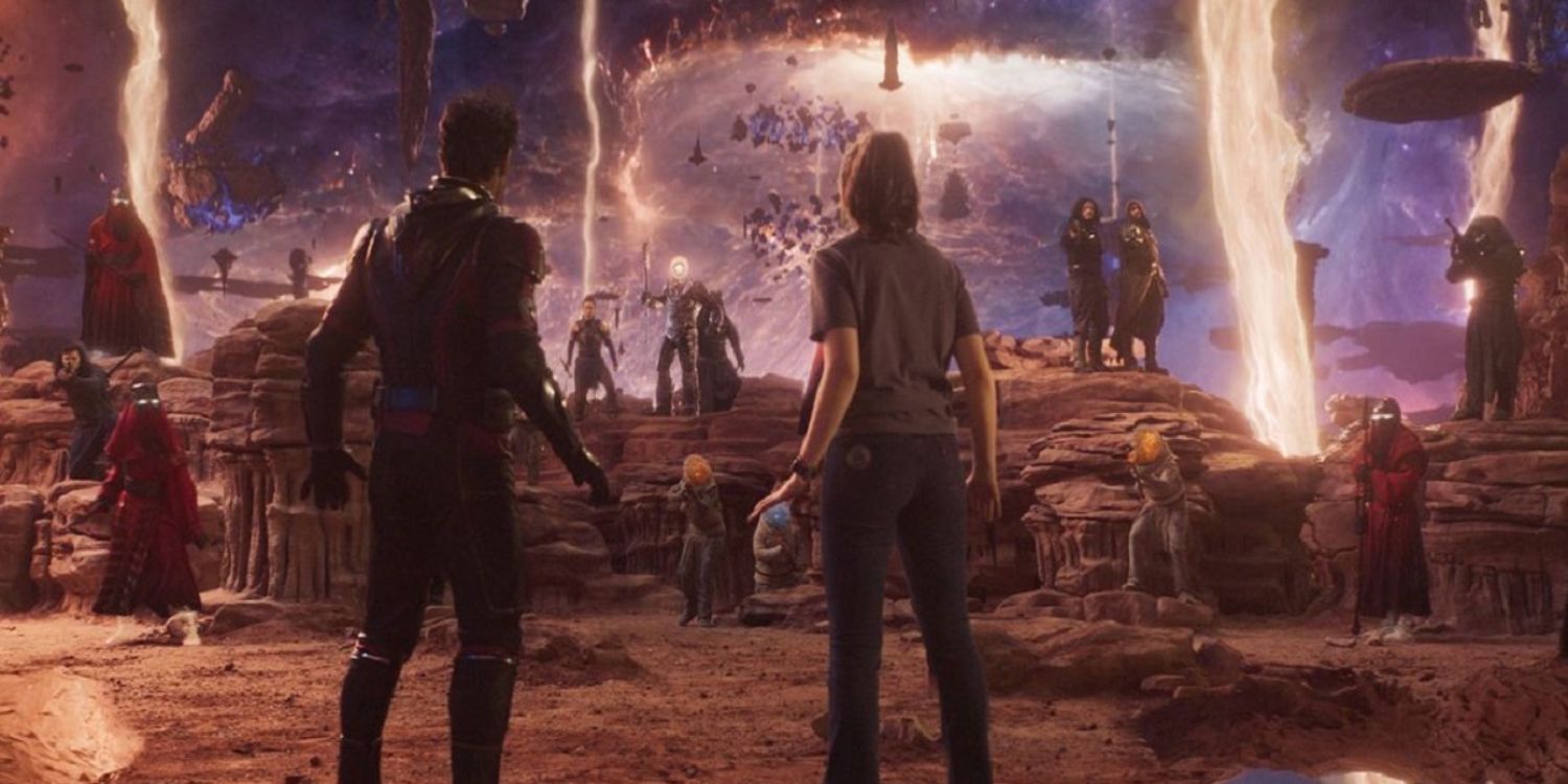 Scott and Cassie Lang being found by Quantum Realm Citizens in Ant-Man and the Wasp: Quantumania Trailer
