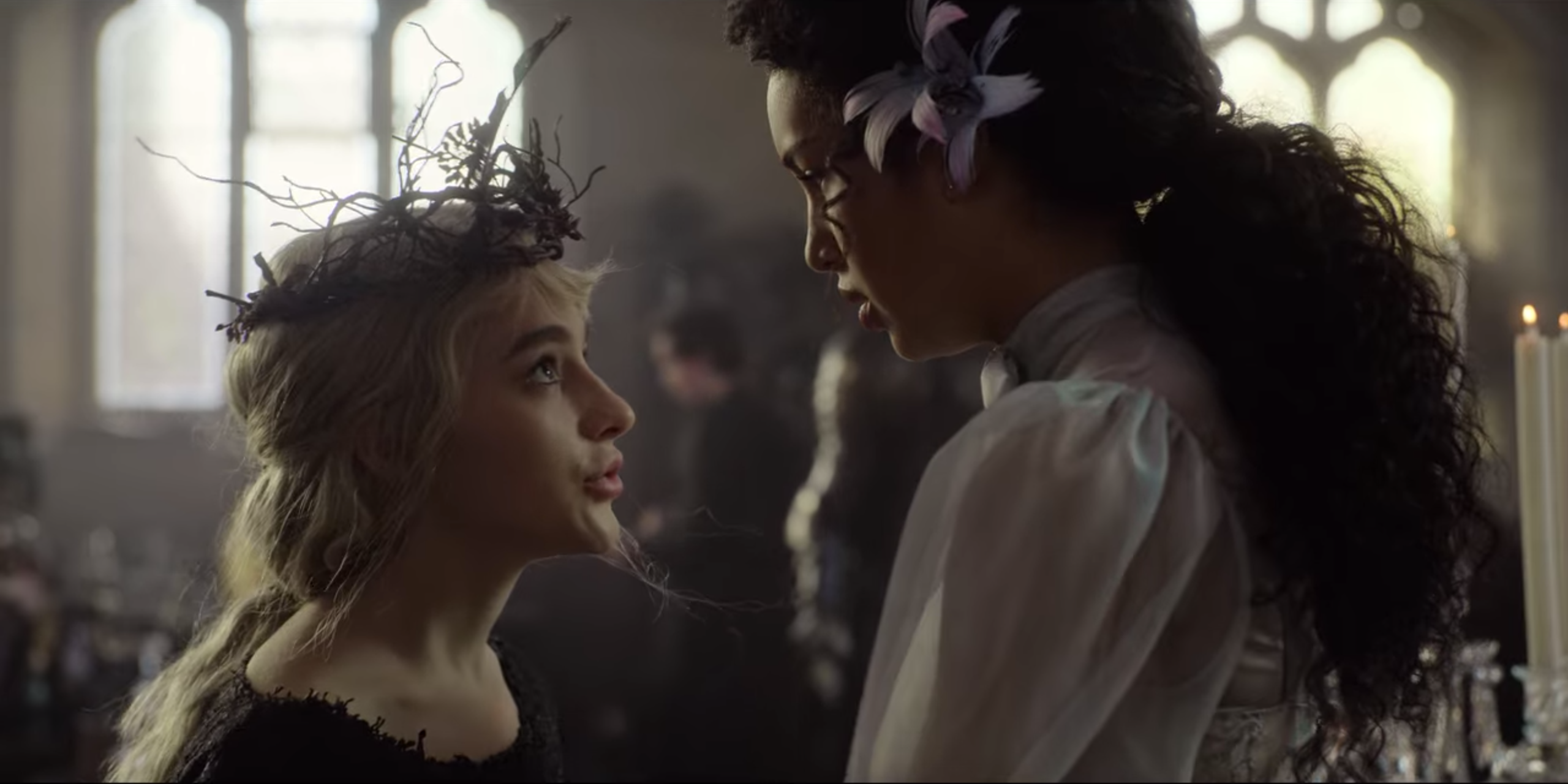 Sophie and Agatha talking at The School for Good and Evil