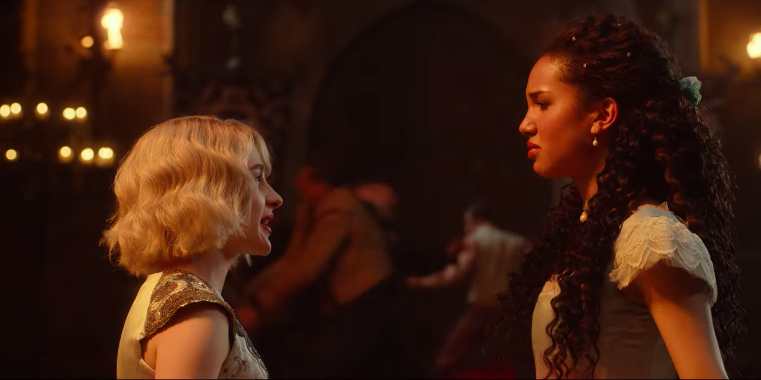 Sophie and Agatha arguing at the Never Ball in The School for Good and Evil