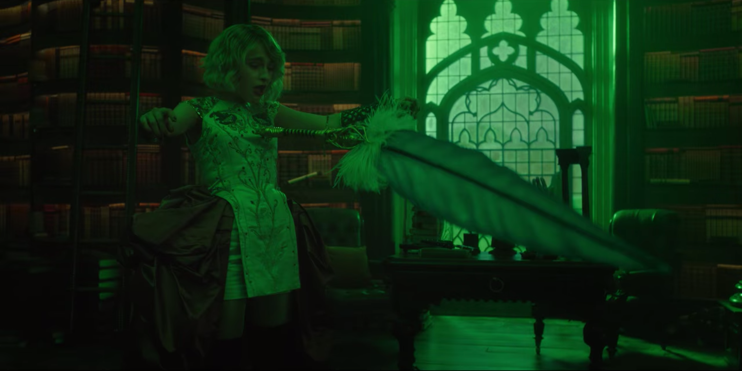 Sophie getting stabbed by the Storian in The School for Good and Evil