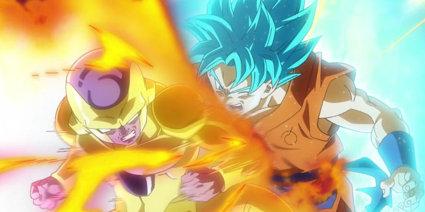 Golden Freeza socando Super Saiyan Blue Goku - Dragon Ball Z: Resurrection 'F.'