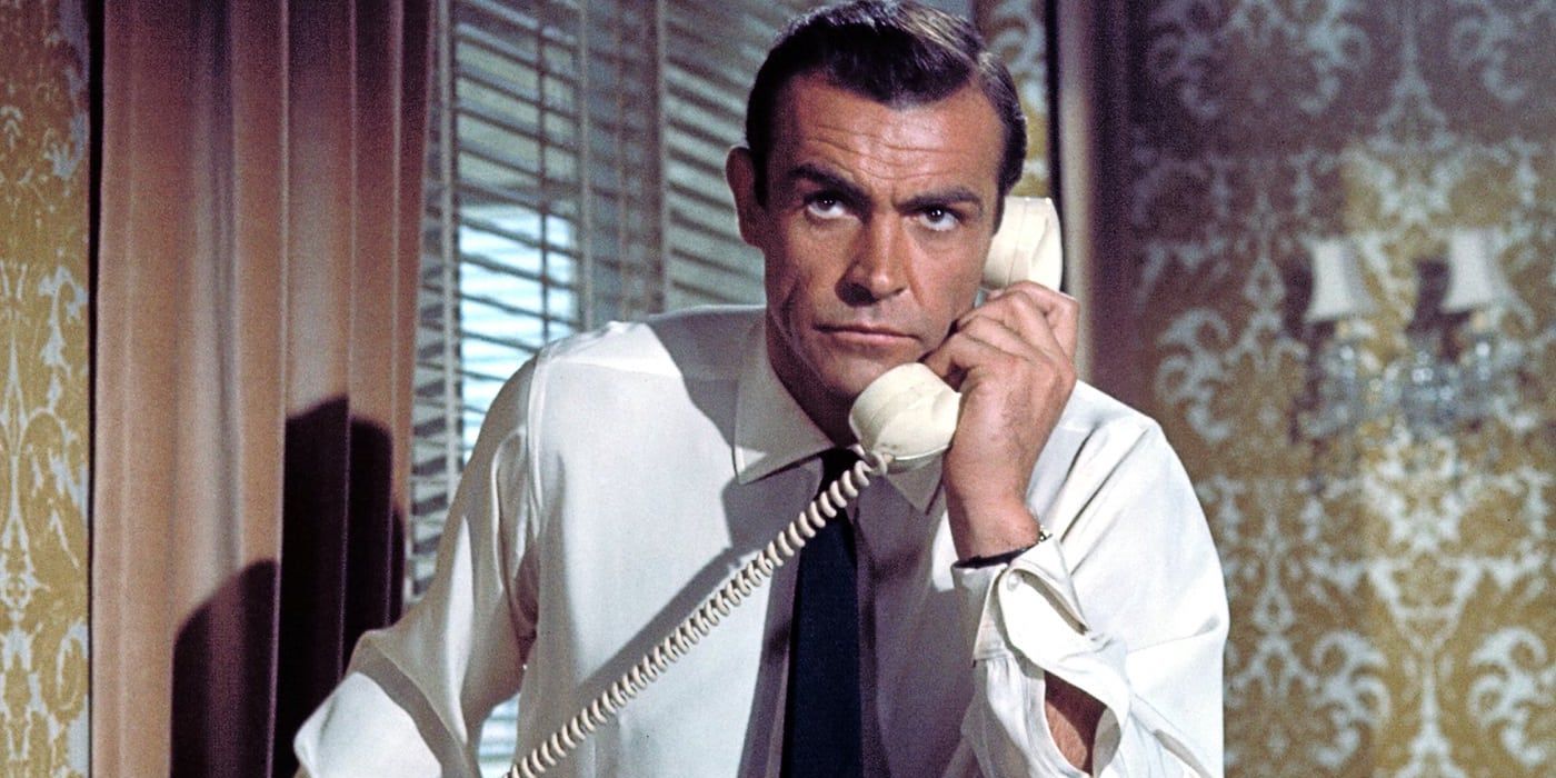Sean Connery as James Bond on the phone in From Russia with Love