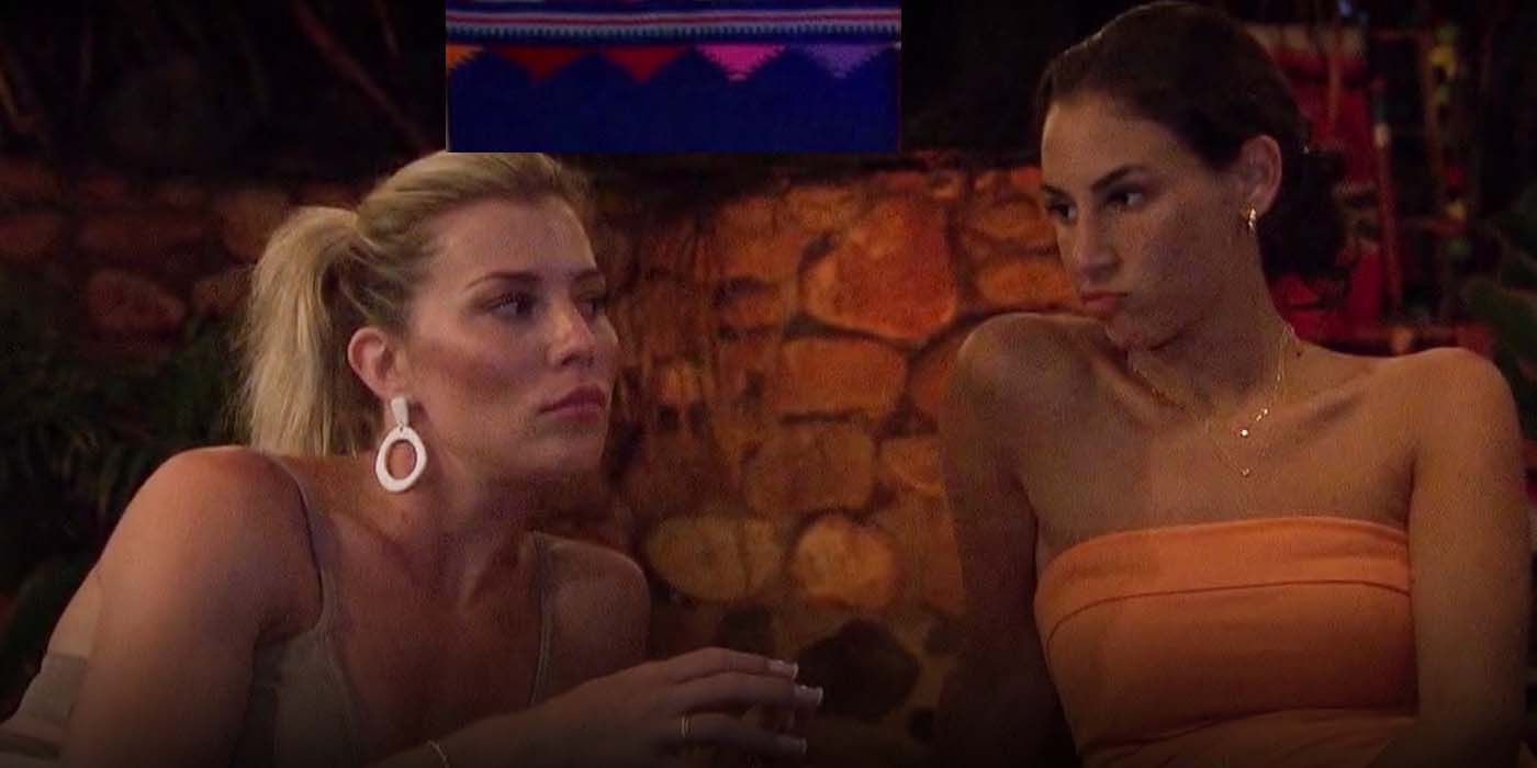 Shanae Genevieve bachelor in paradise talking near stone wall