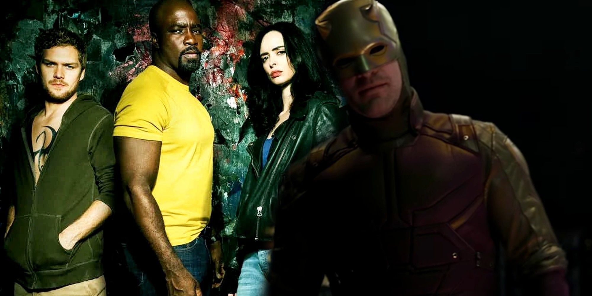 She-Hulk Attorney at Law Charlie Cox, Finn Jones, Mike Colter and Krysten Ritter as Daredevil Iron Fist Luke Cage and Jessica Jones