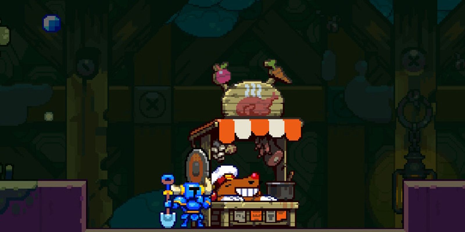 Gastronomole's stand in Shovel Knight Dig