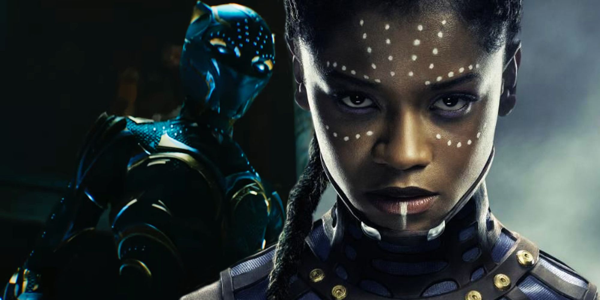 Blended image of Shuri and Black Panther in Wakanda Forever MCU