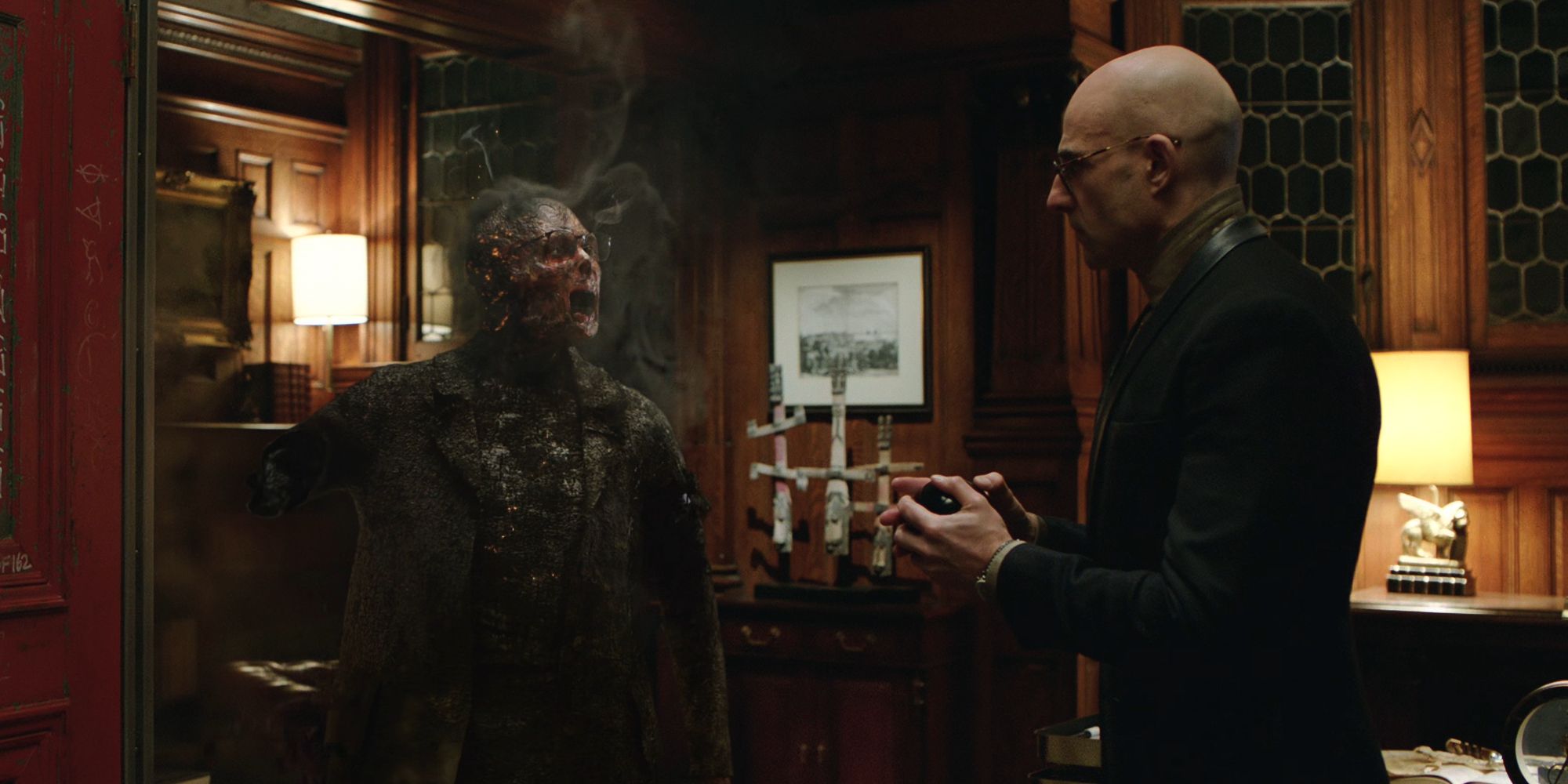Sivana&rsquo;s assistant being murdered by the magic of the Seven Deadly Sins in Shazam (2019)