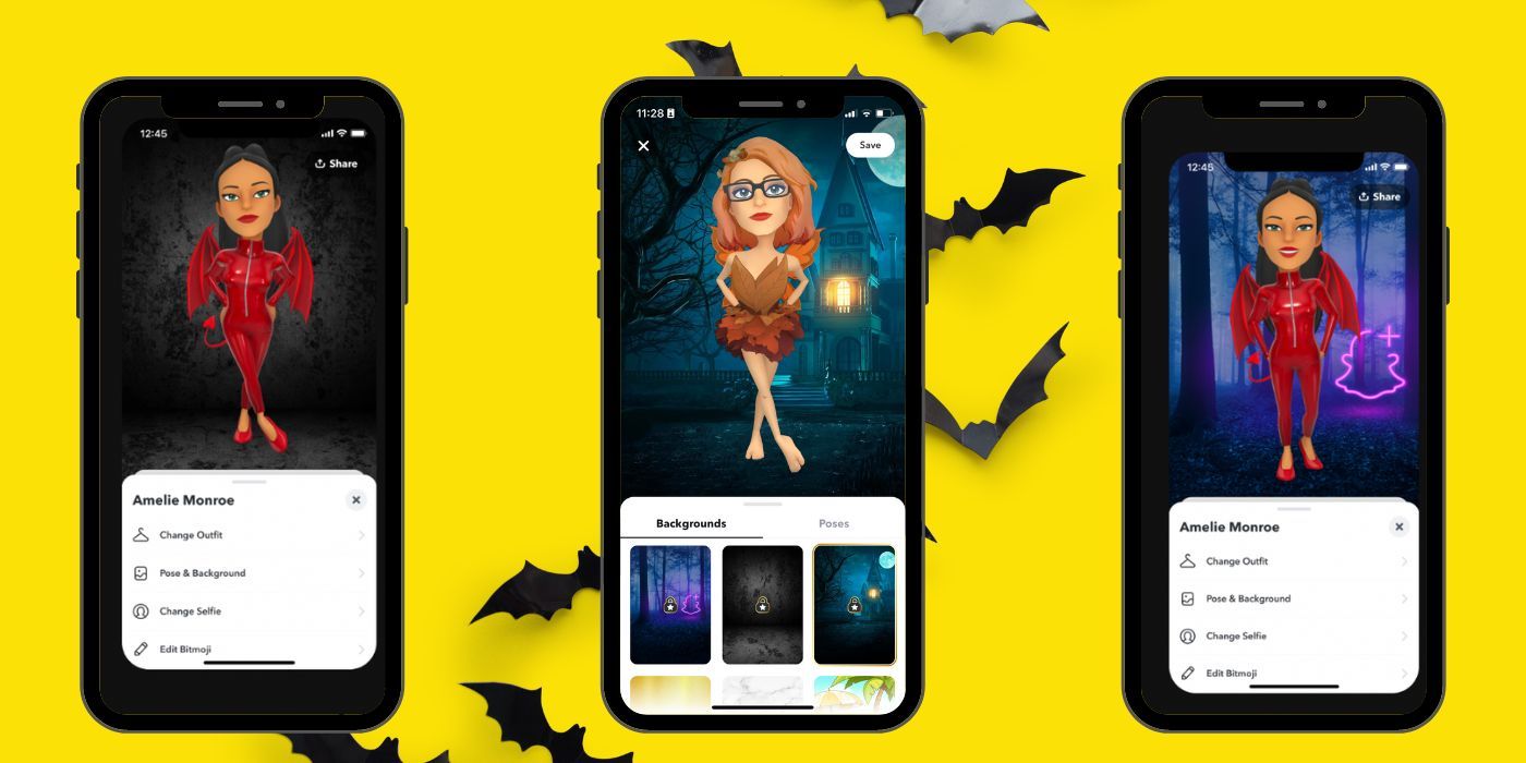 Fundos de Bitmoji de Halloween do Snapchat