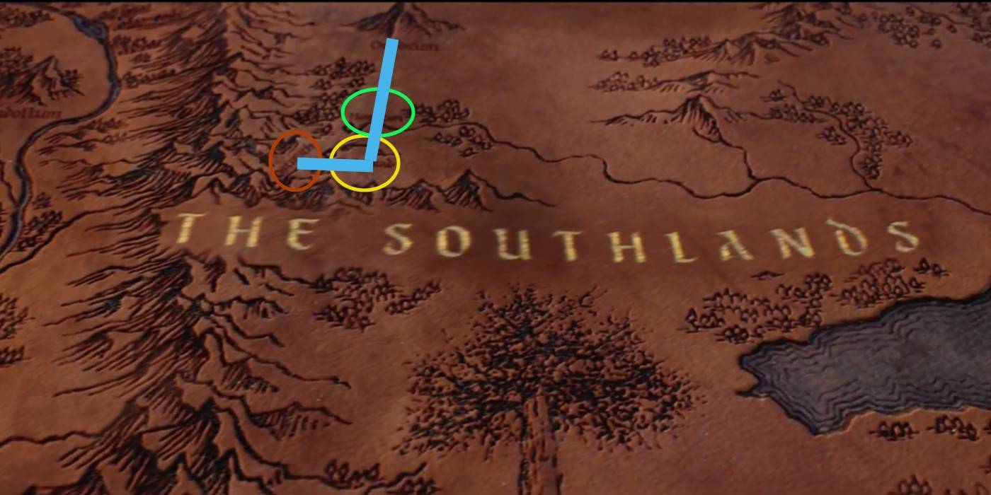 Os Anéis de Poder: Como as Terras do Sul se transformam em Mordor 2 Mapa das Terras do Sul em Os Anéis de Poder (Reprodução)