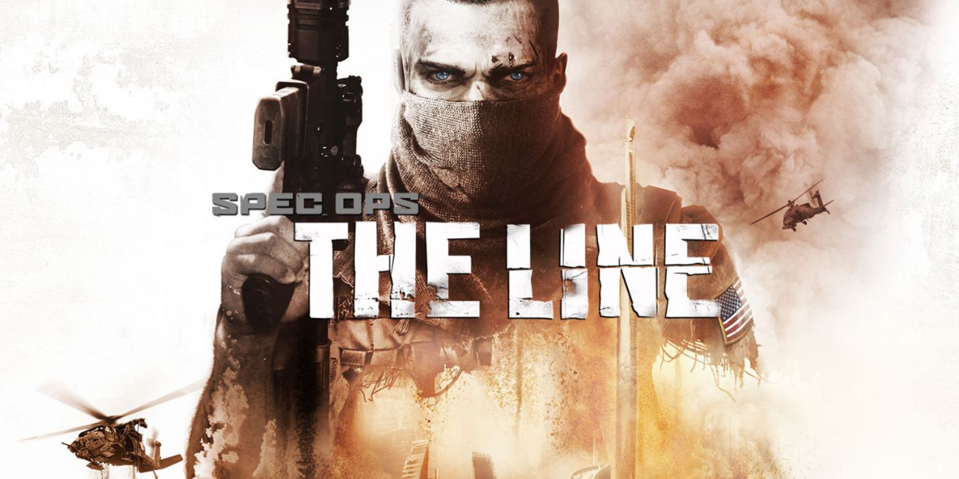 Spec Ops: The Line promo art com o Capitão Walker em uma colagem.