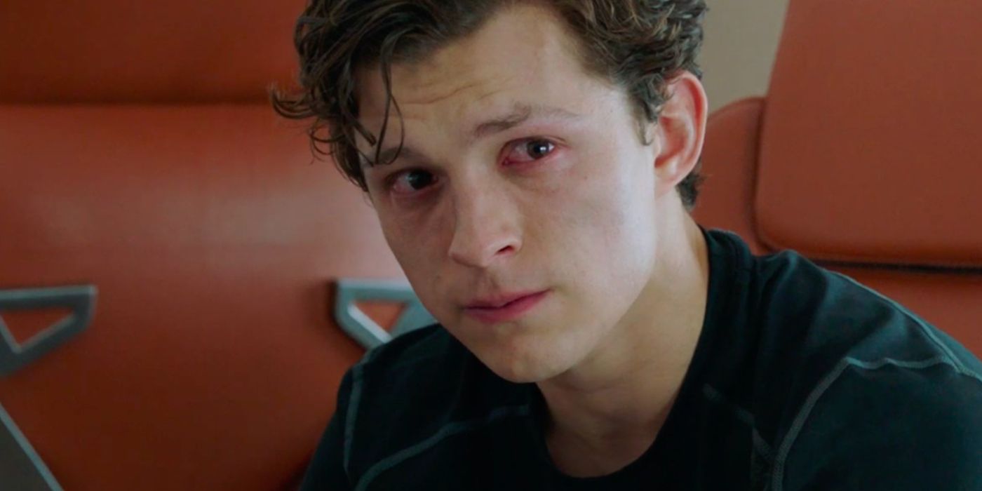 Peter cries in Spider-Man Far From Home