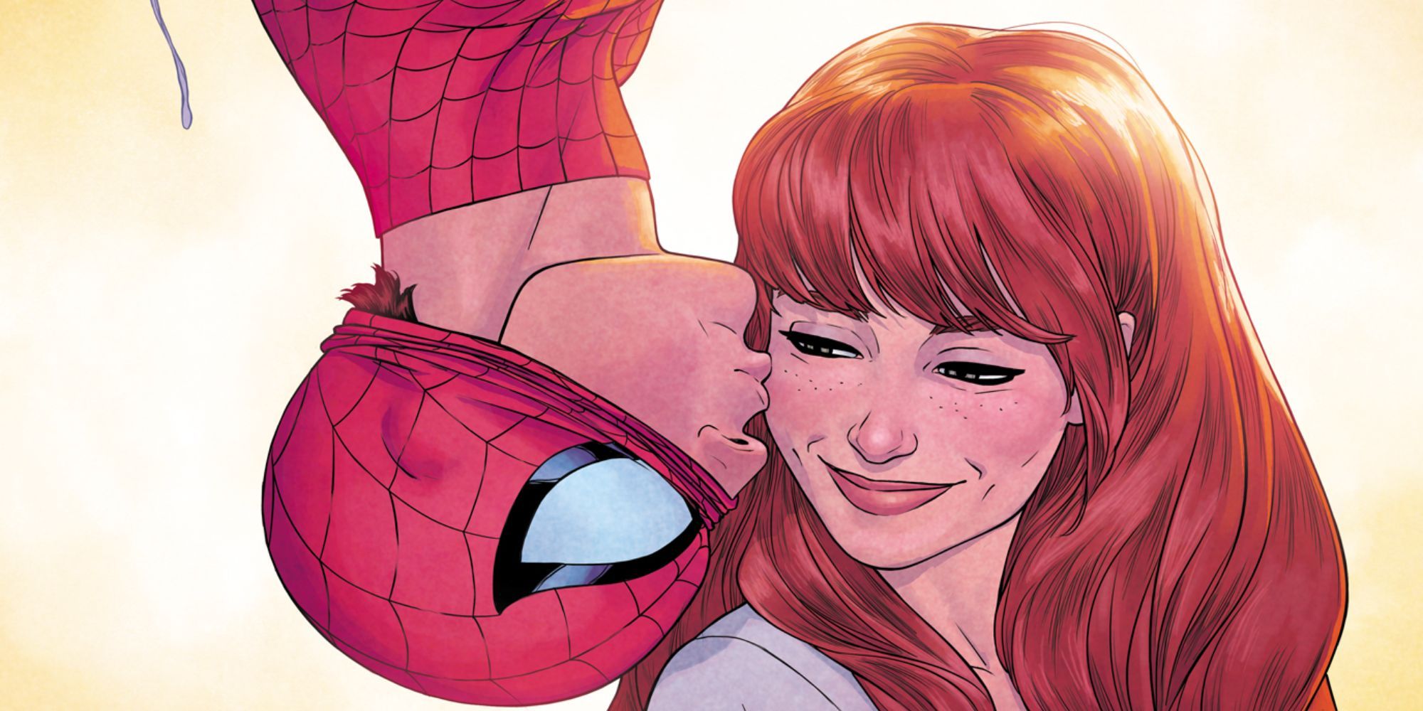 Spider-Man-kissing-Mary-Jane-Watson-on-the-cheeks-while-hanging-upside-down-1