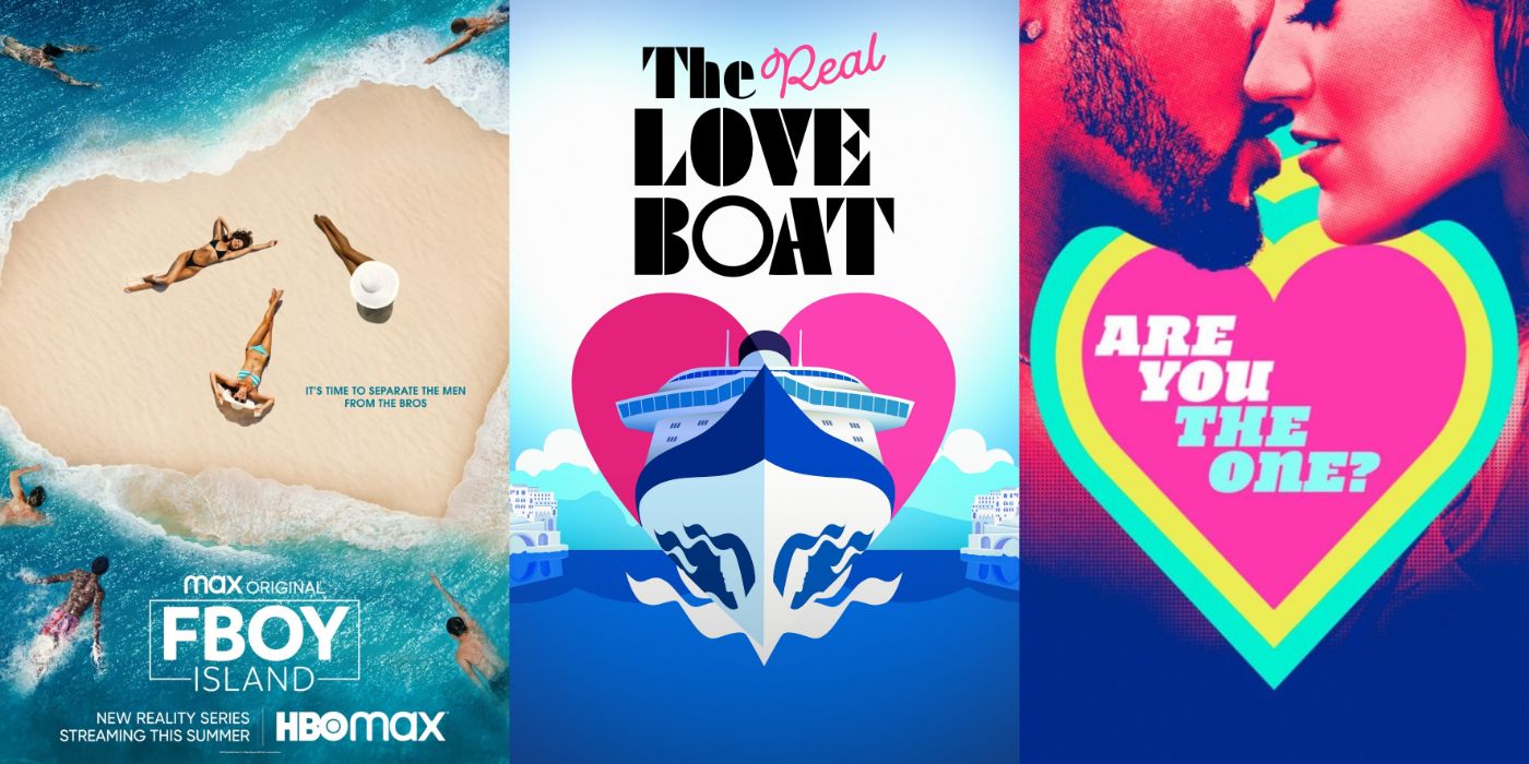Split Images Promo Posters for FBoy Island, The Real Love Boat, and Are You The One
