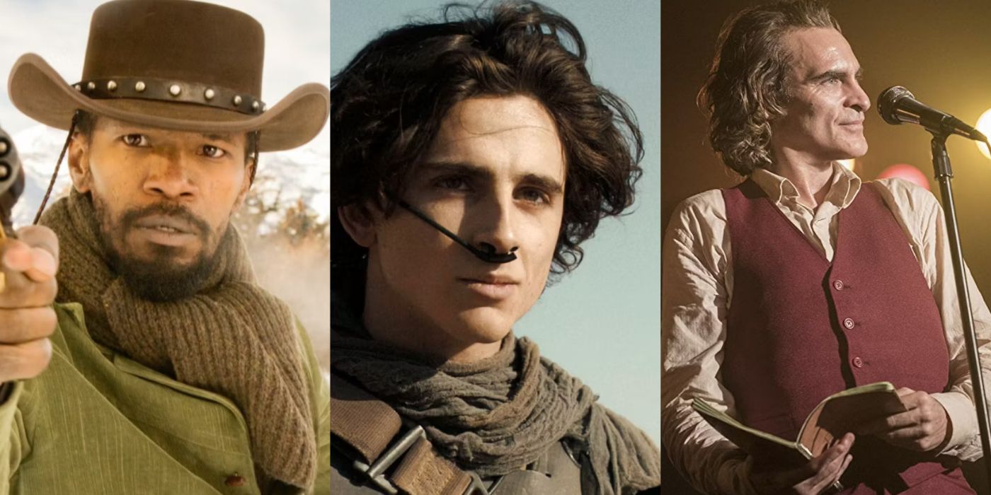 Split image of Django Unchained, Dune, and Joker