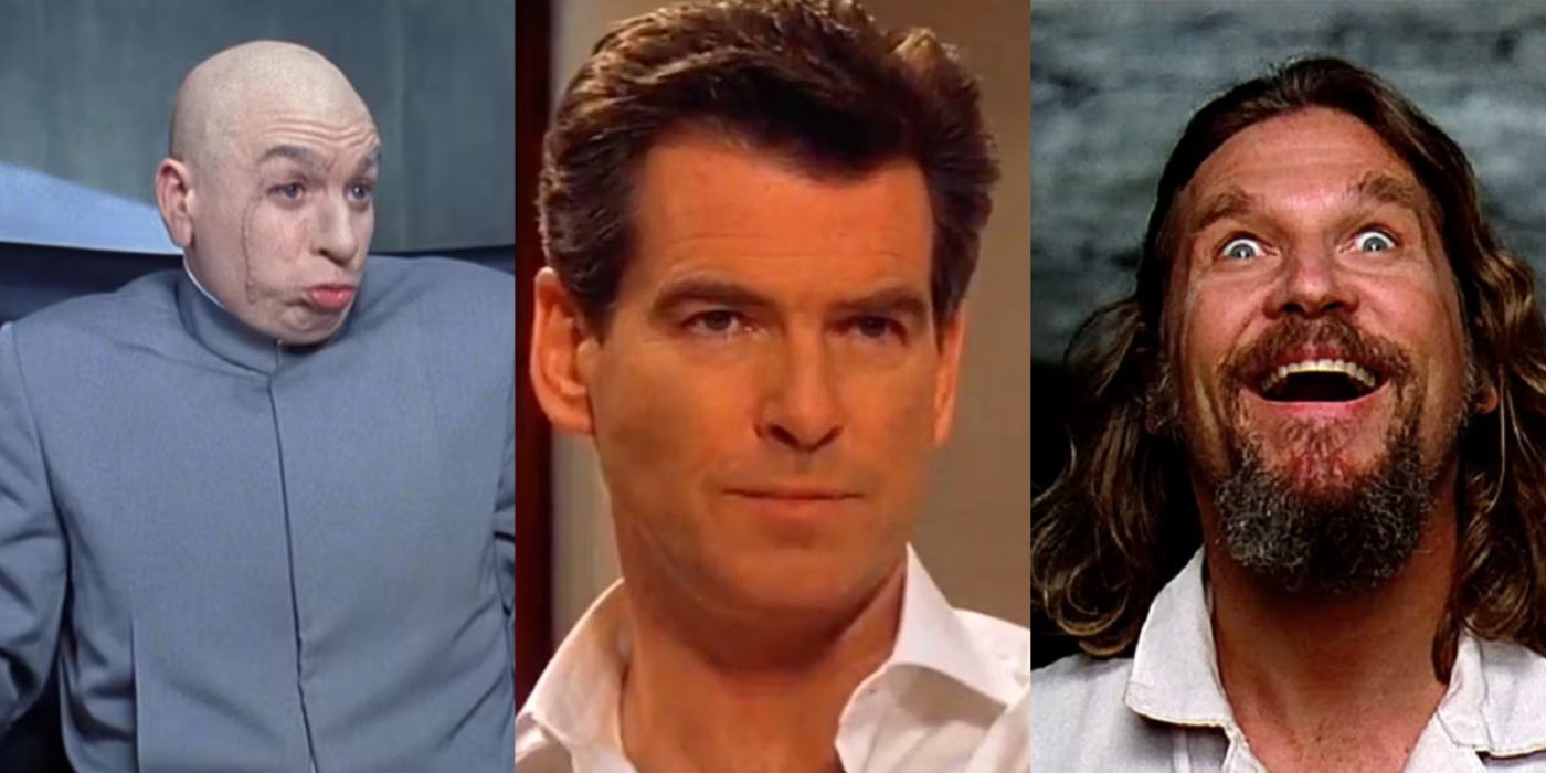 Split image of Dr. Evil, James Bond, and the Dude