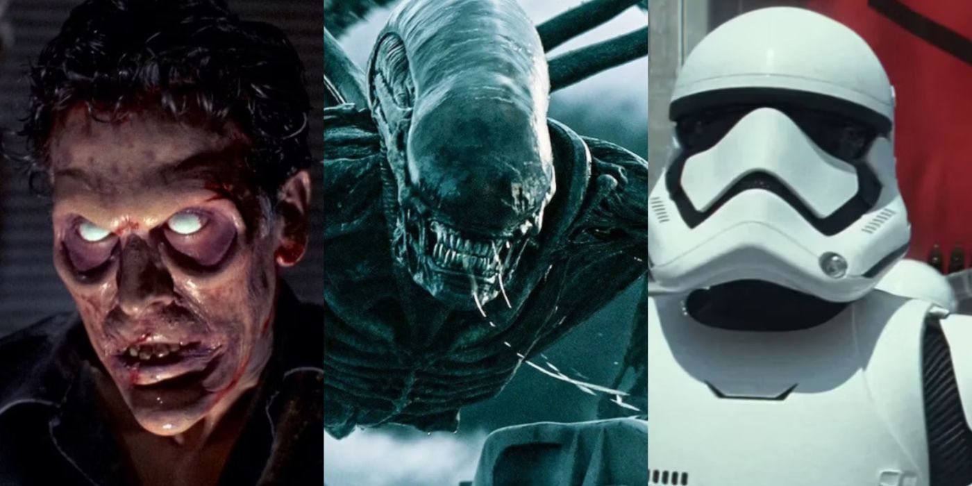 Split image of Evil Dead 2, Alien Covenant, and Star Wars The Force Awakens