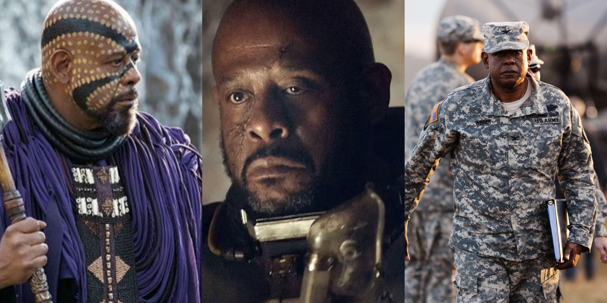 Split image of Forest Whitaker in different movies
