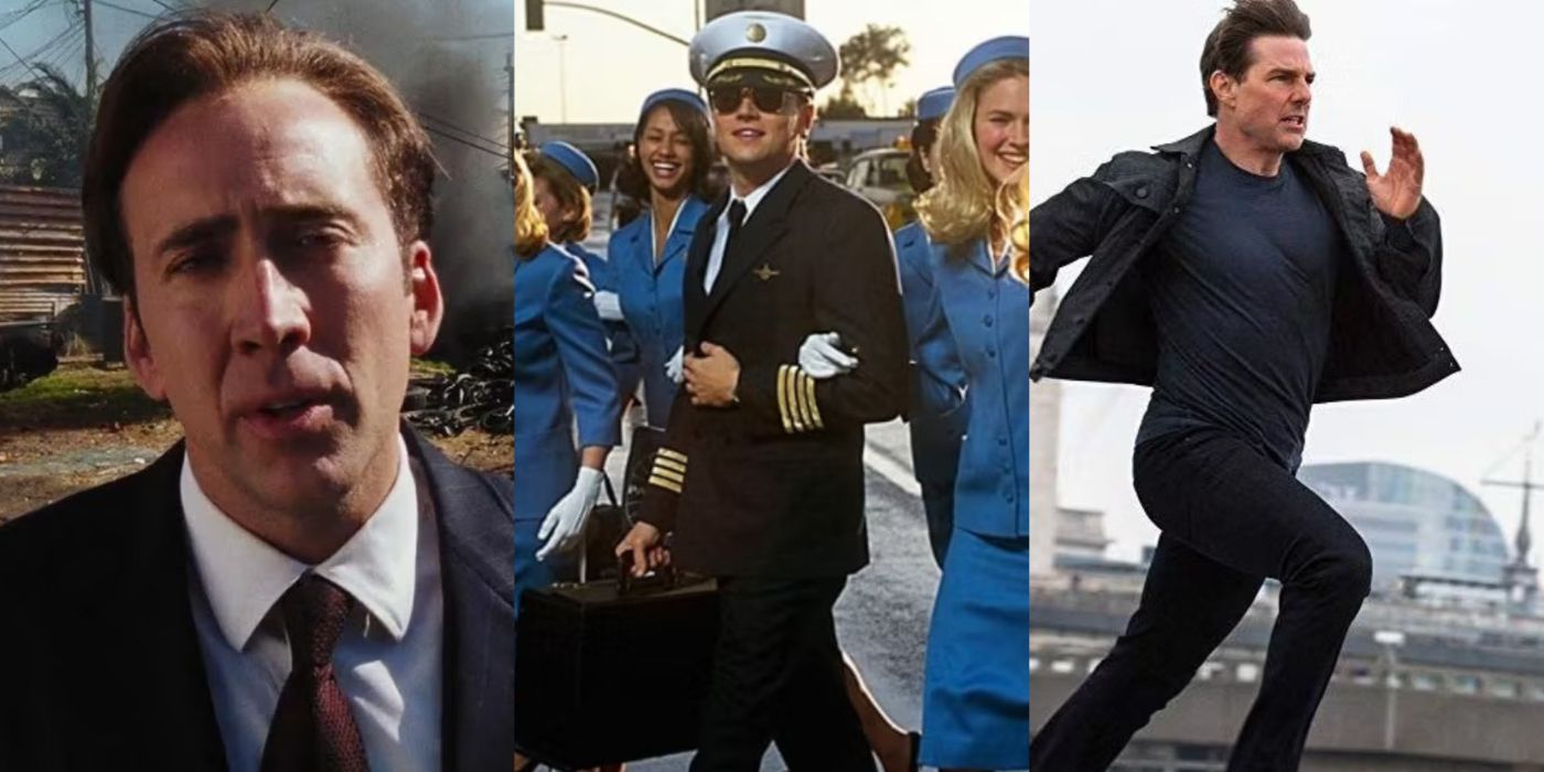 Split image of Lord of War, Catch Me If You Can, and Mission Impossible