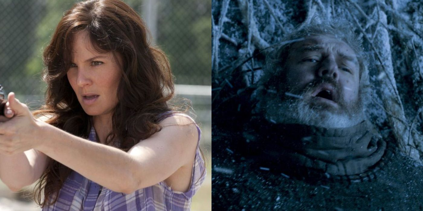 Split image of Lori from the Walking Dead and Hodor from Game of Thrones