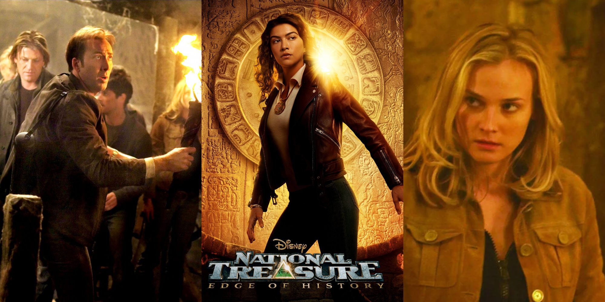 Split image of National Treasure film and TV show feature
