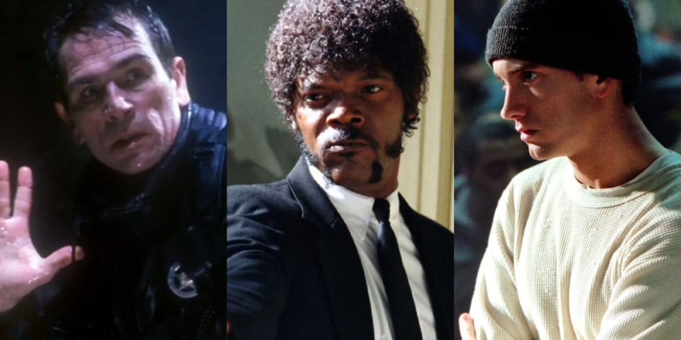 Split image of The Fugitive, Pulp Fiction, and 8 Mile
