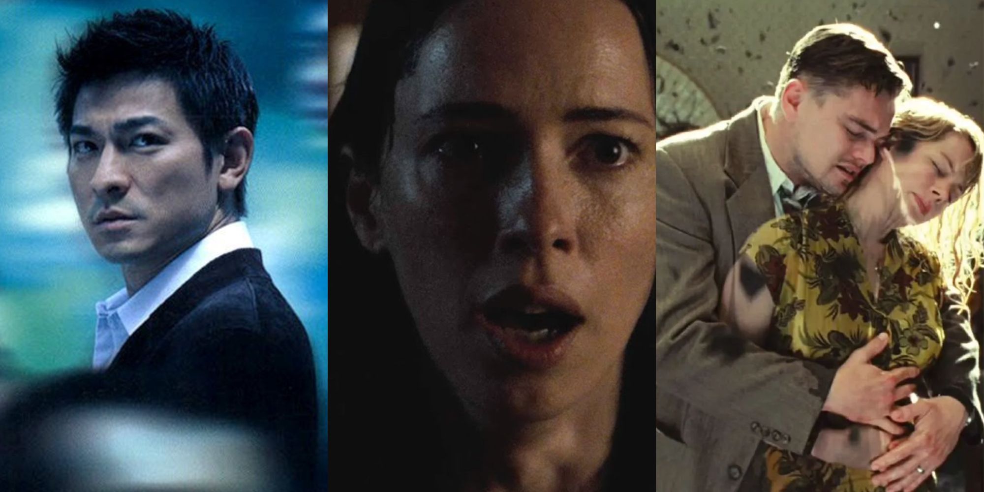 Split images of Internal Affairs, The Night House, and Shutter Island