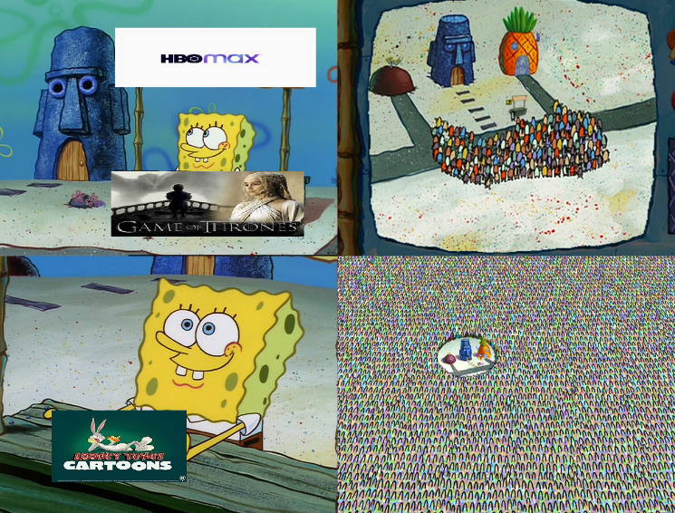 A HBO Max meme featuring SpongeBob