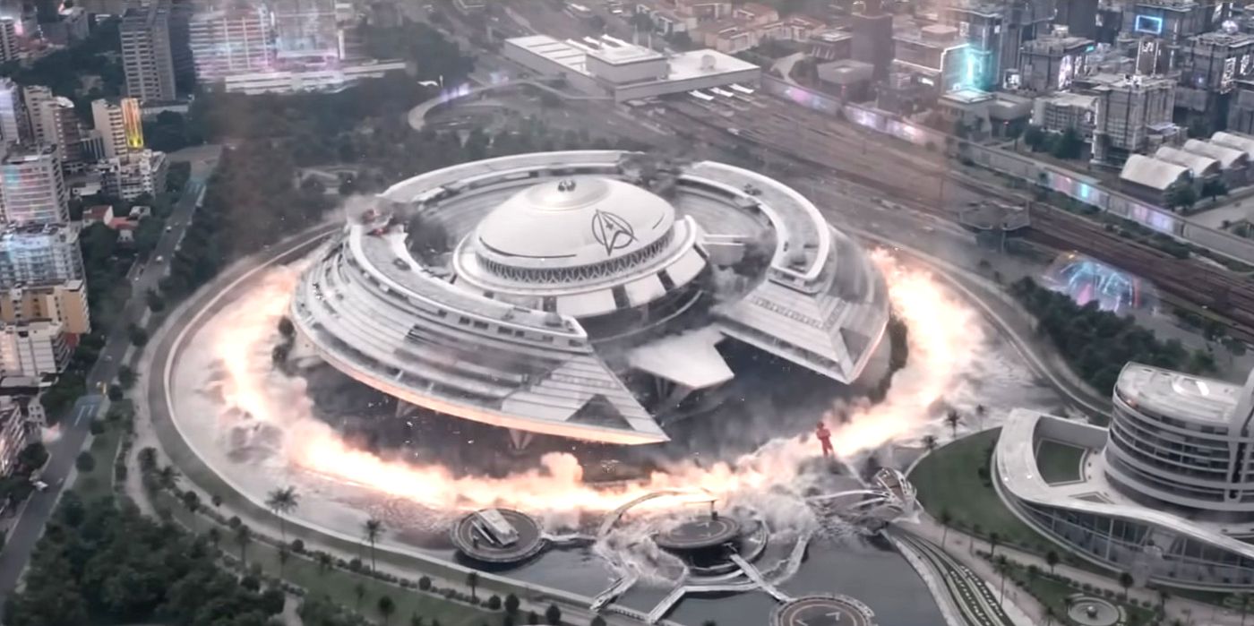 Edifício da 3ª temporada de Star Trek Picard destruído