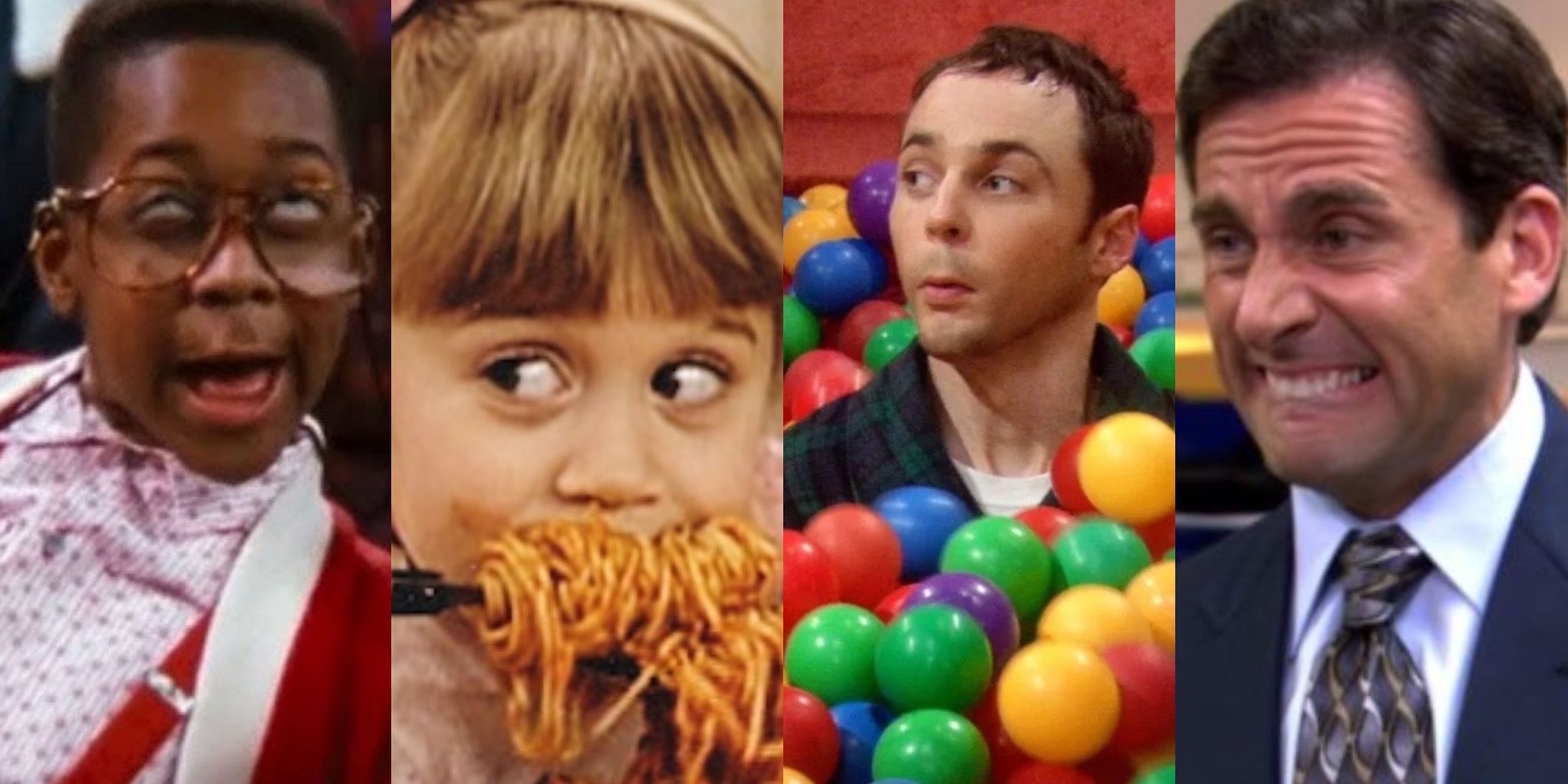 Stills from Family Matters, Full House, The Big Bang Theory and The Office