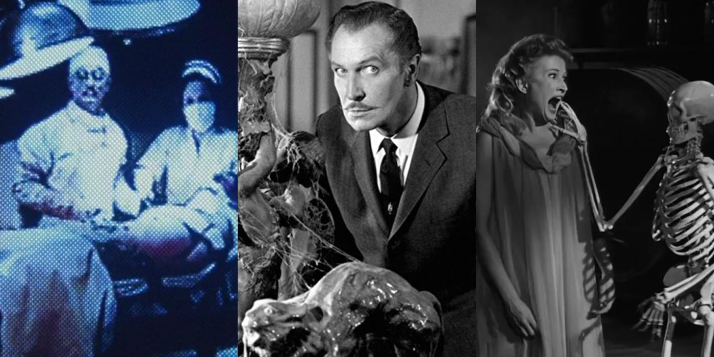 Stills from various scenes in the House on Haunted Hill franchise 