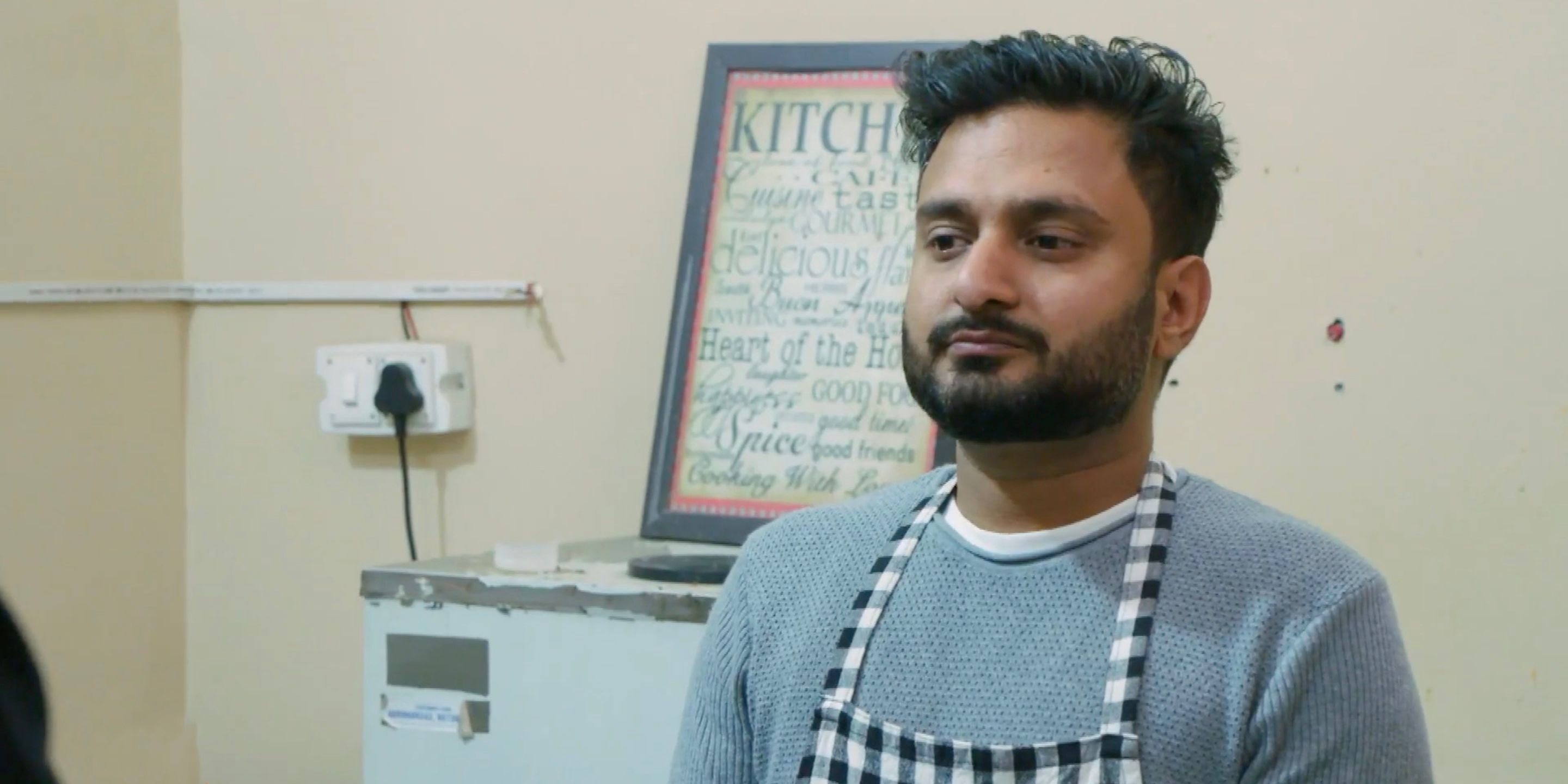 Sumit Singh on 90 Day Fiancé wearing apron