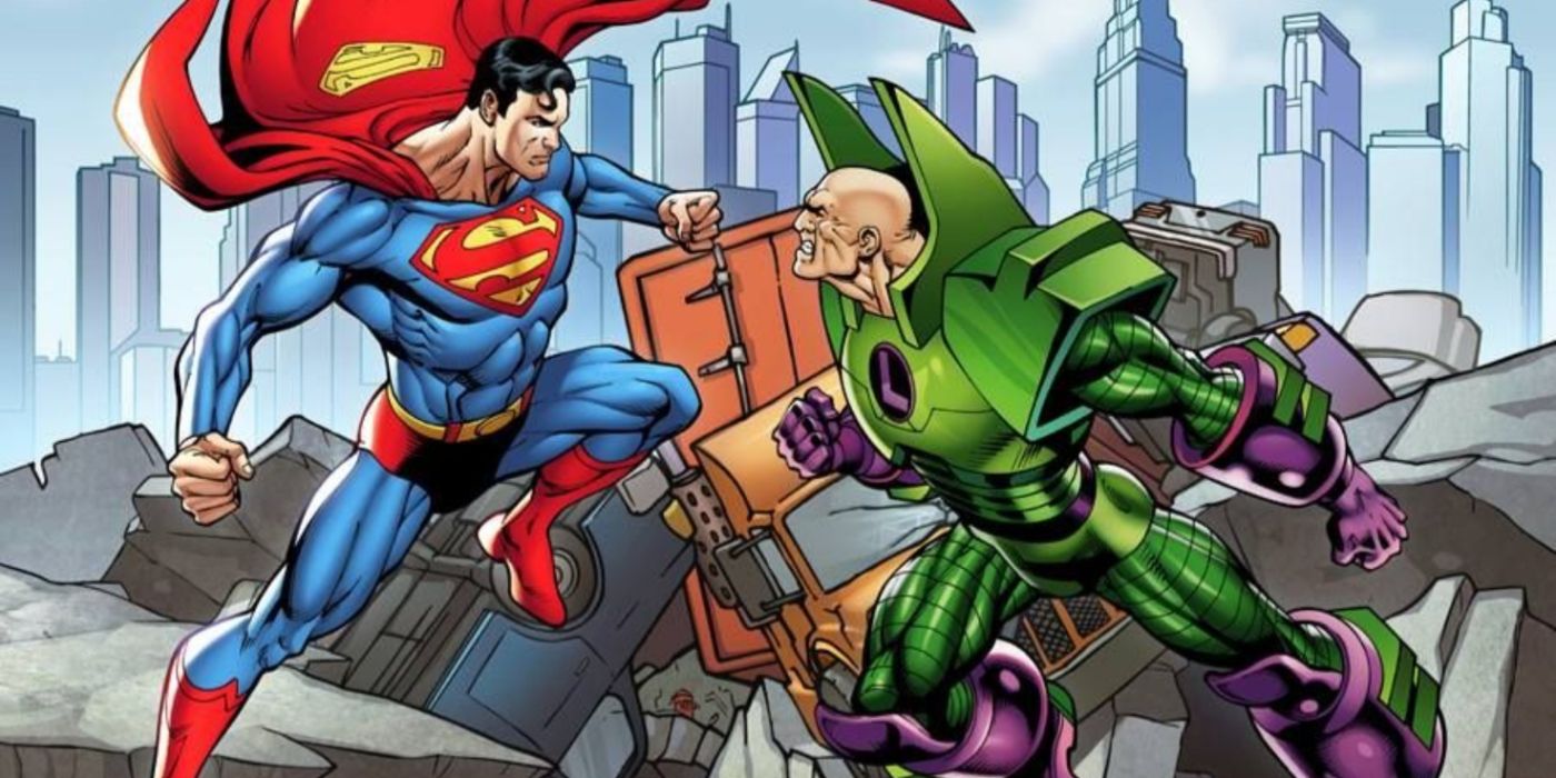 Feaured Image: Superman vs Lex Luthor in his battle suit