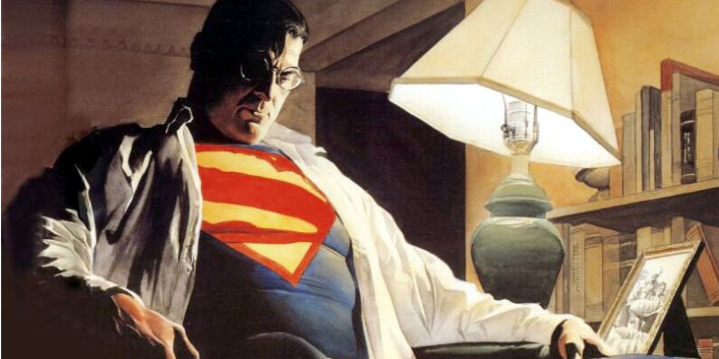 Superman comic panel superman sitting in chair