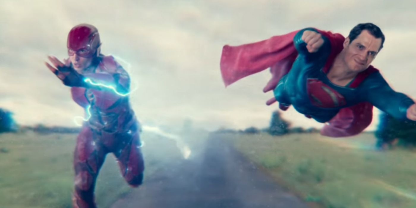Superman racing Flash