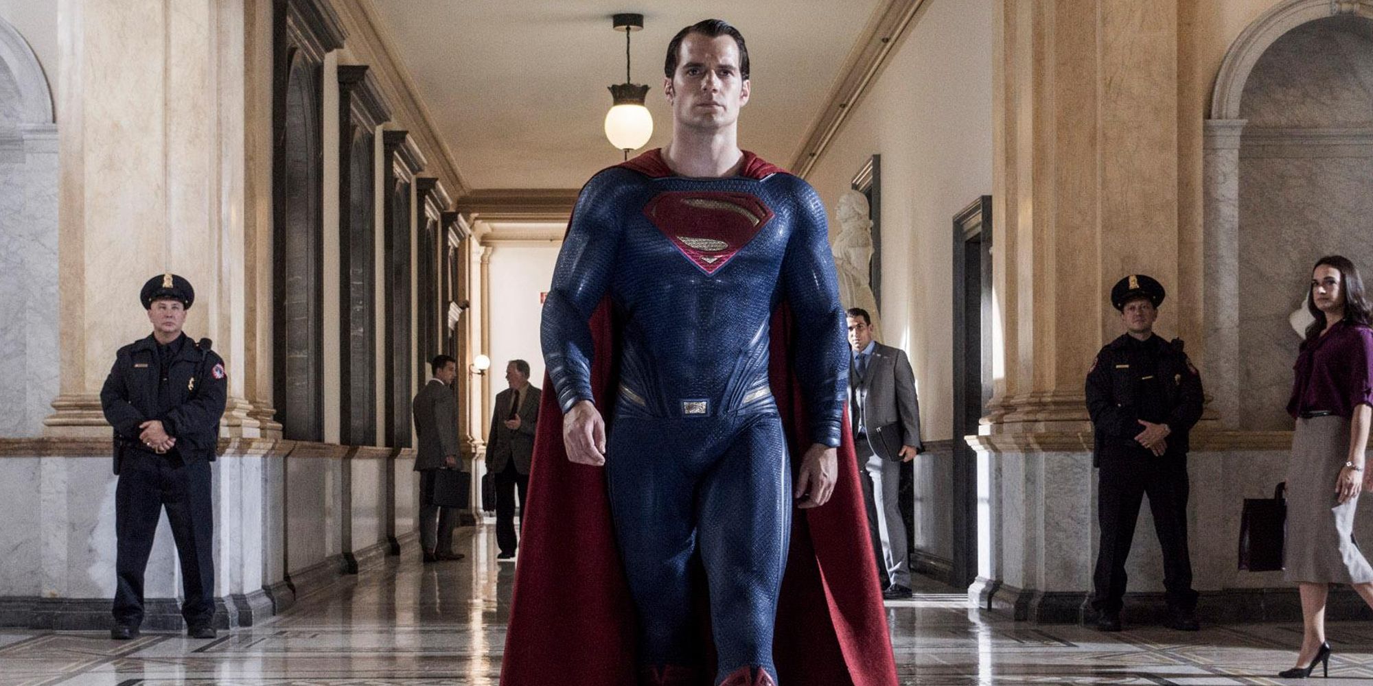 Superman walking towards congress in Batman V Superman Dawn Of Justice (2016)