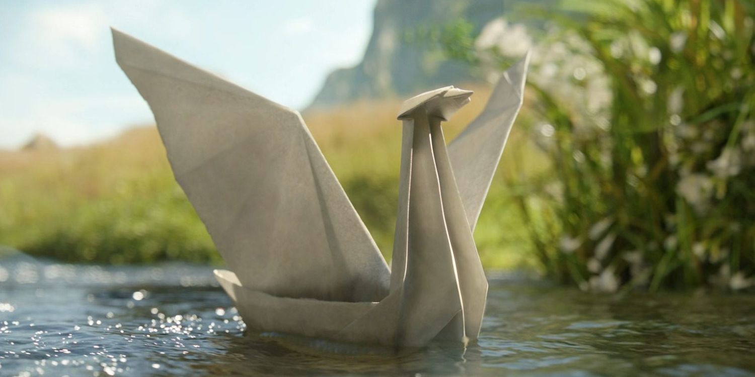 Galadriel's Swan Ship in The Rings of Power Opening Scene in Valinor