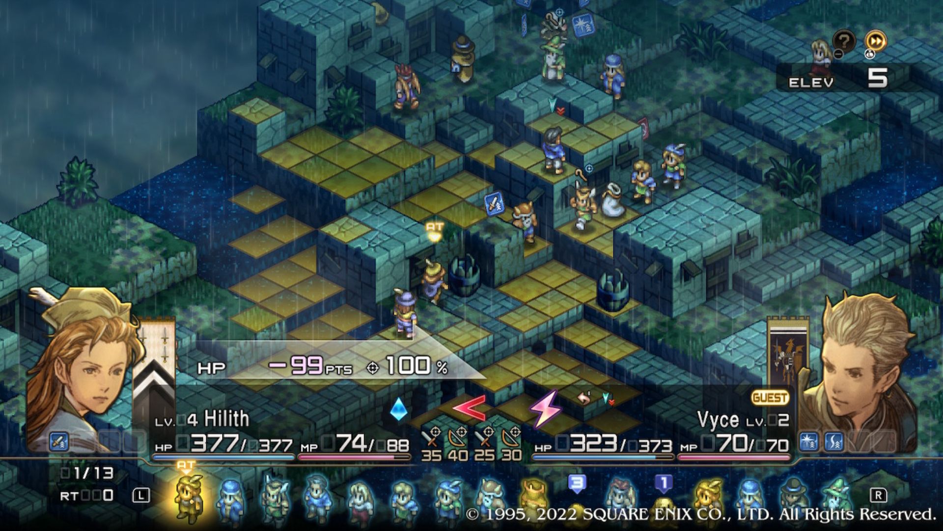 An archer targets Vyce in Tactics Ogre: Reborn