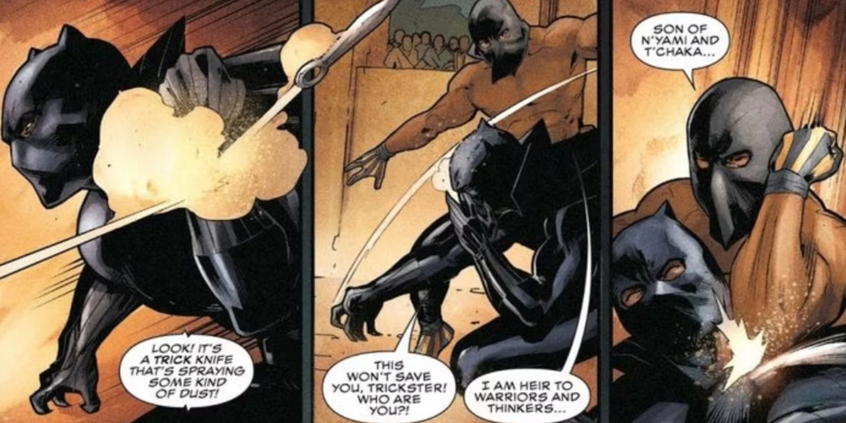 T&rsquo;challa and S&rsquo;yan vie for the Black Panther title in Marvel Comics