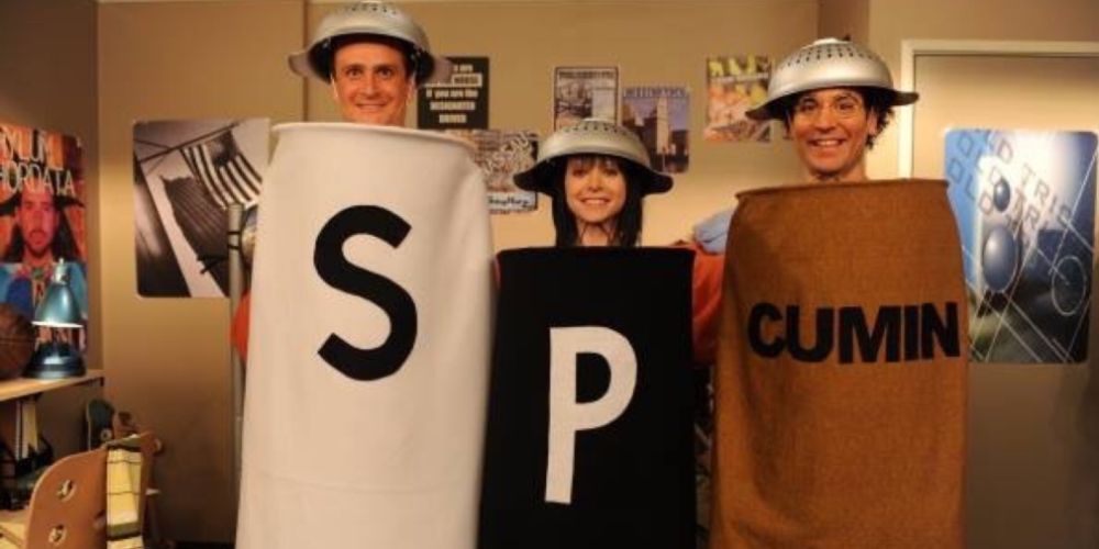 Ted Marshall and Lily from How I Met Your Mother dressed as salt pepper and cumin Halloween costume