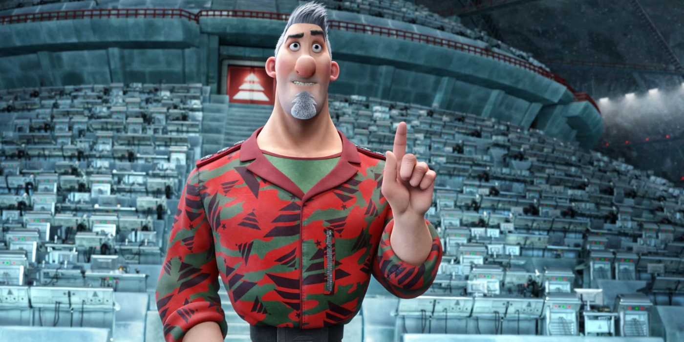 Steven Clause in Arthur Christmas pointing