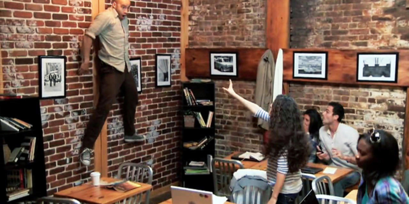 Carrie telekinetic prank in a cafe