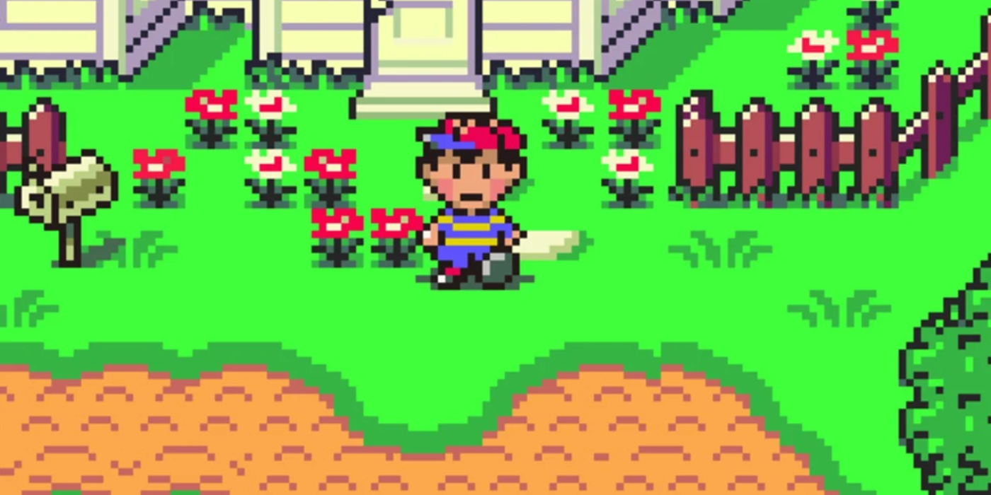 Ness in front of his house in Earthbound