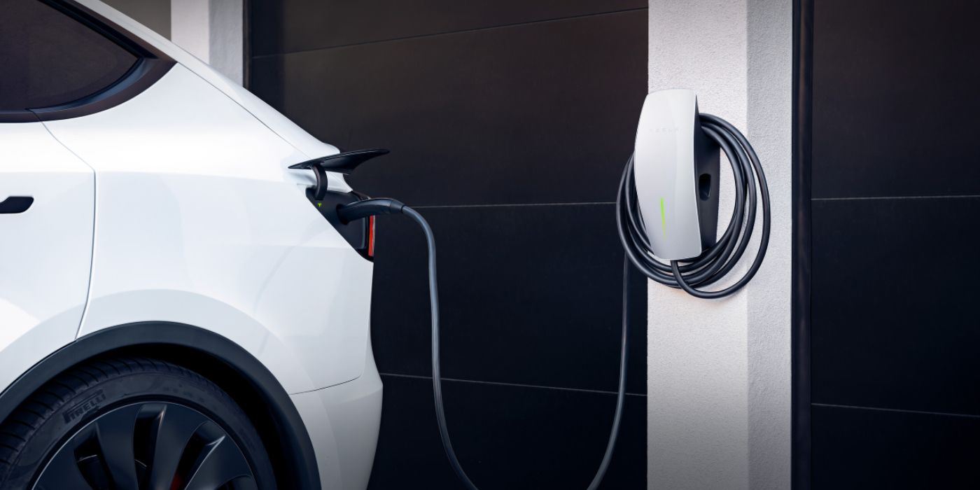 Tesla EV plugged in