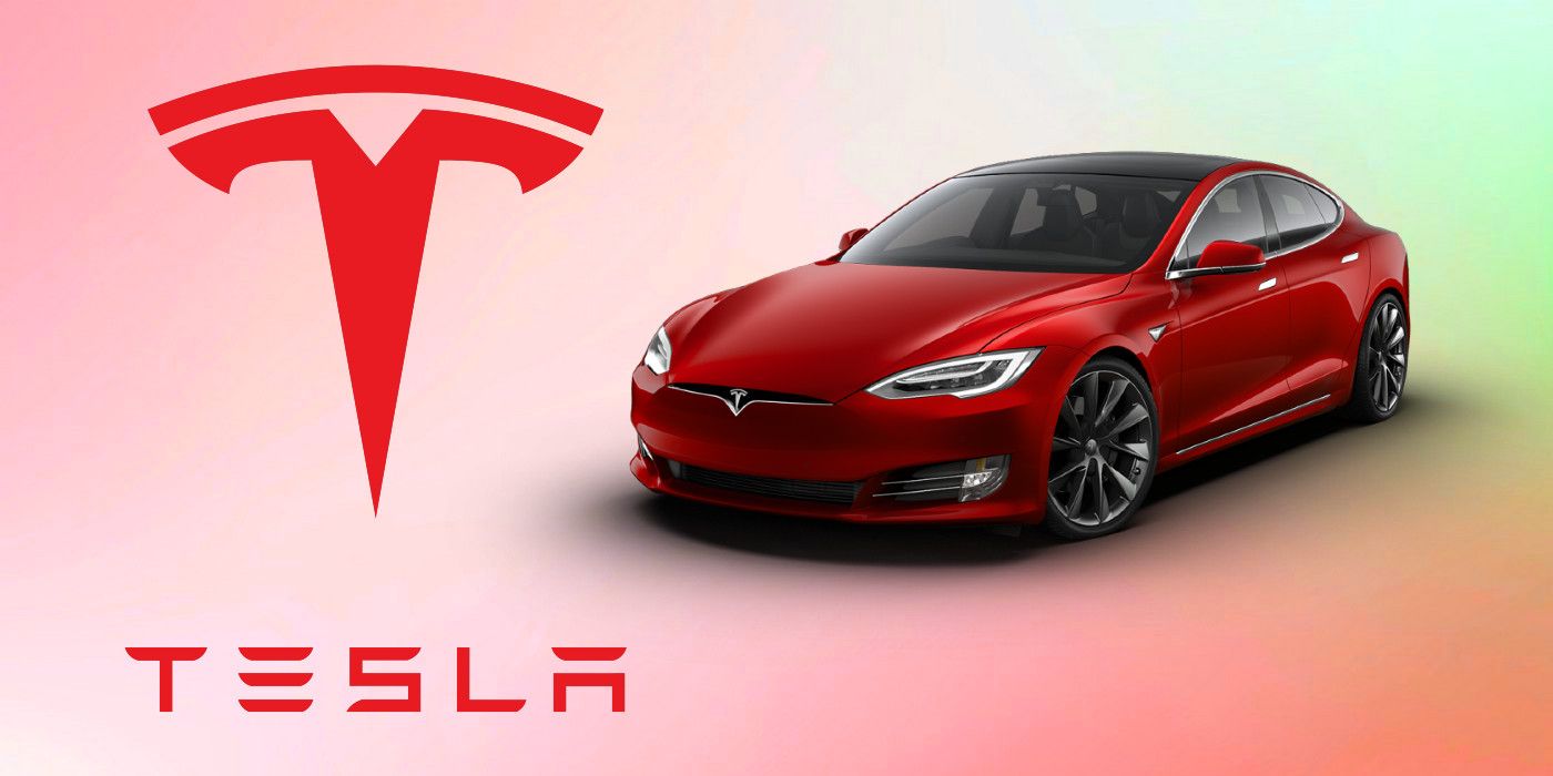 Tesla car with logo