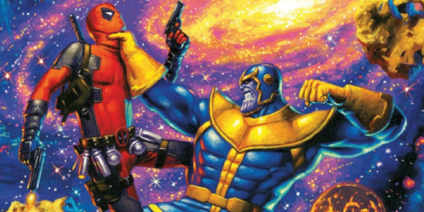 Thanos lutando contra Deadpool