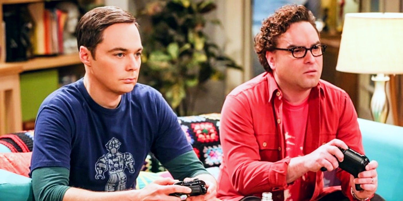 Sheldon and Leonard playing videogames
