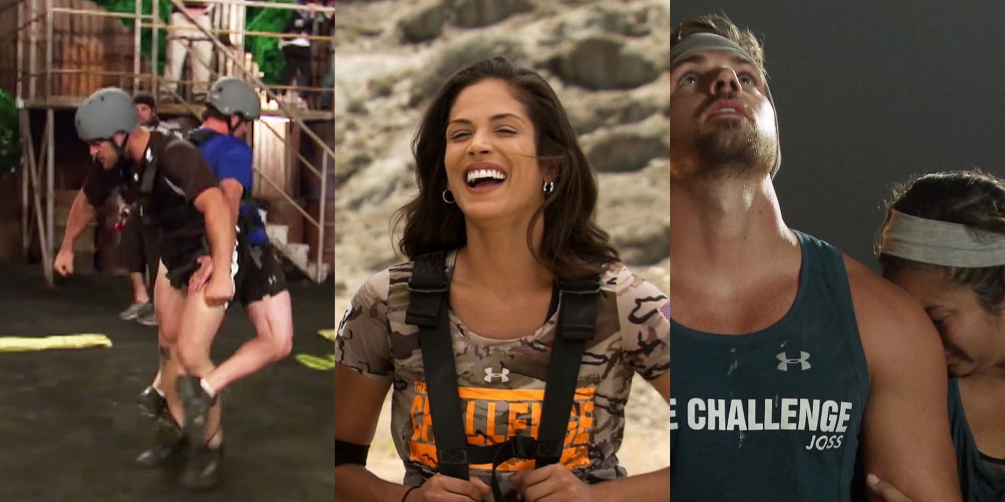 A split image of players on The Challenge