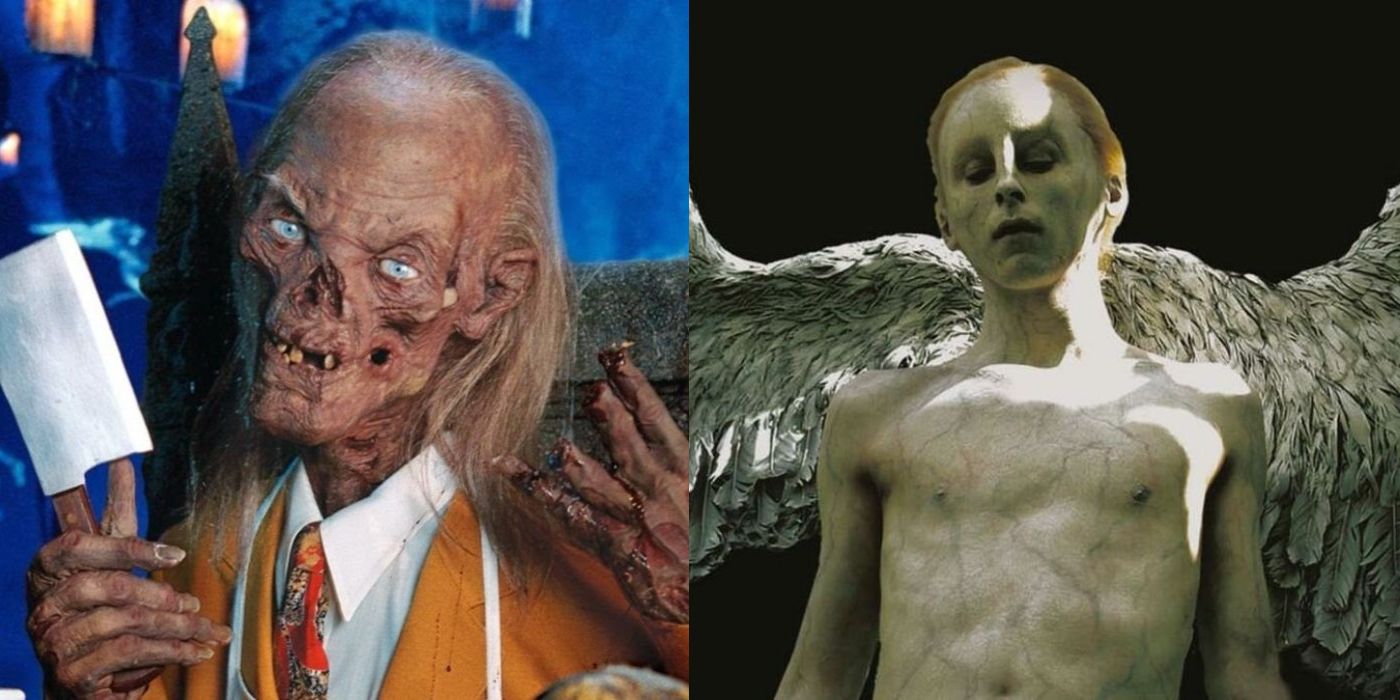 The Crypt Keeper chops off his fingers in Tales from The Crypt and a pale creature with wings in Masters of Horror