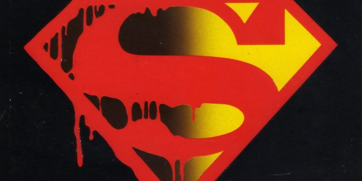 The Superman logo drips blood on the cover of The Death and Life of Superman